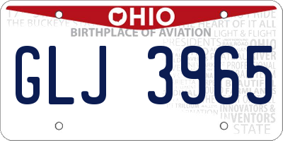 OH license plate GLJ3965