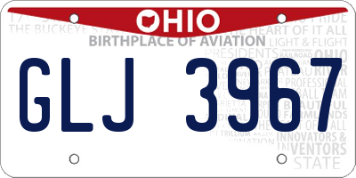 OH license plate GLJ3967