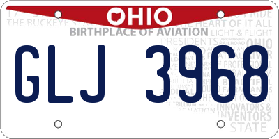 OH license plate GLJ3968