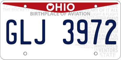 OH license plate GLJ3972