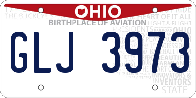 OH license plate GLJ3973