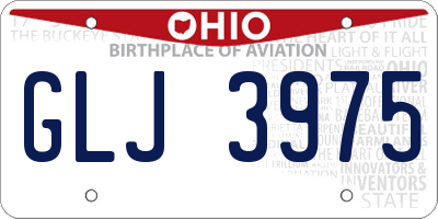 OH license plate GLJ3975