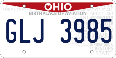 OH license plate GLJ3985
