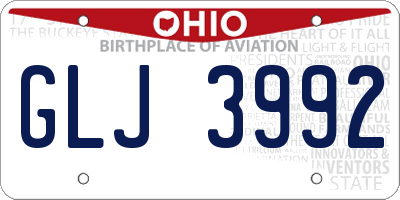 OH license plate GLJ3992