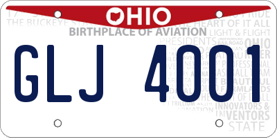 OH license plate GLJ4001