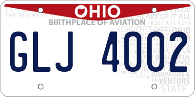 OH license plate GLJ4002