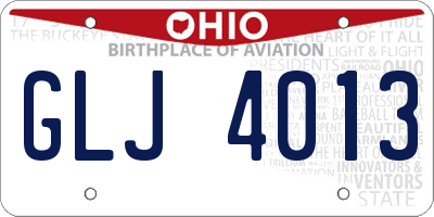 OH license plate GLJ4013