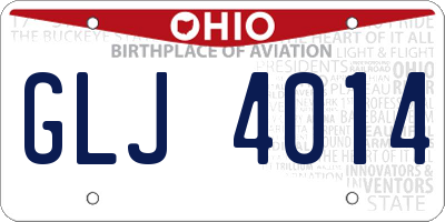 OH license plate GLJ4014