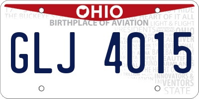 OH license plate GLJ4015