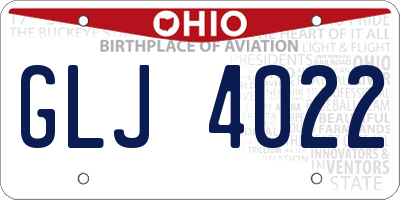 OH license plate GLJ4022
