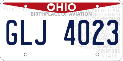 OH license plate GLJ4023