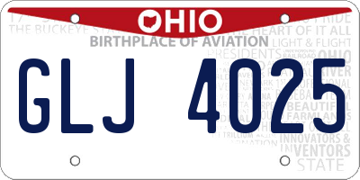 OH license plate GLJ4025