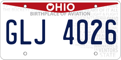OH license plate GLJ4026