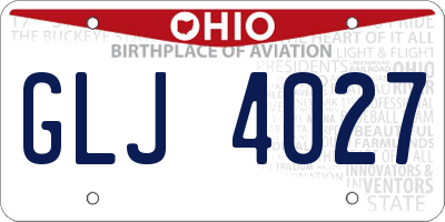 OH license plate GLJ4027