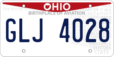 OH license plate GLJ4028