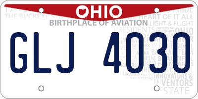 OH license plate GLJ4030