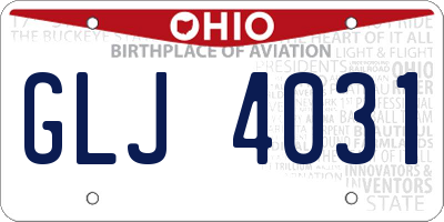 OH license plate GLJ4031