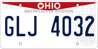 OH license plate GLJ4032