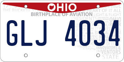 OH license plate GLJ4034