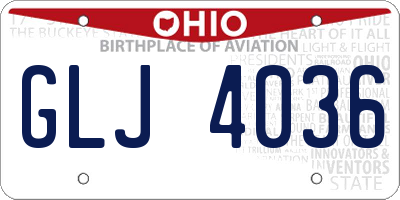 OH license plate GLJ4036