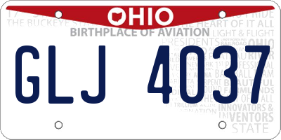 OH license plate GLJ4037