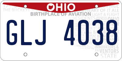 OH license plate GLJ4038