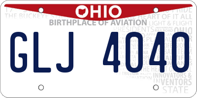 OH license plate GLJ4040