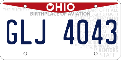 OH license plate GLJ4043