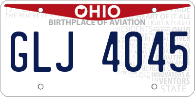 OH license plate GLJ4045