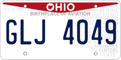 OH license plate GLJ4049