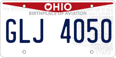 OH license plate GLJ4050