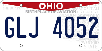OH license plate GLJ4052