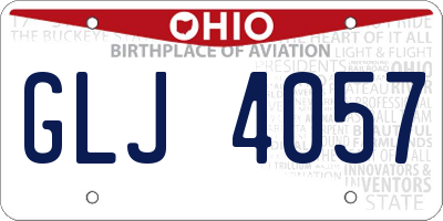 OH license plate GLJ4057