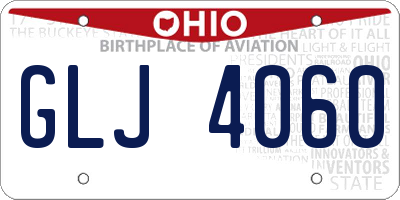 OH license plate GLJ4060