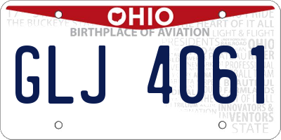 OH license plate GLJ4061