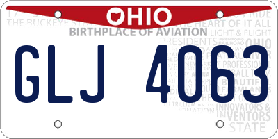 OH license plate GLJ4063