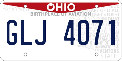 OH license plate GLJ4071