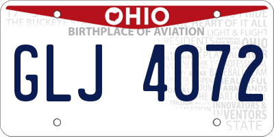 OH license plate GLJ4072