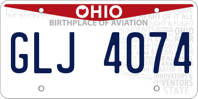 OH license plate GLJ4074