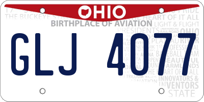 OH license plate GLJ4077