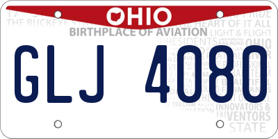 OH license plate GLJ4080