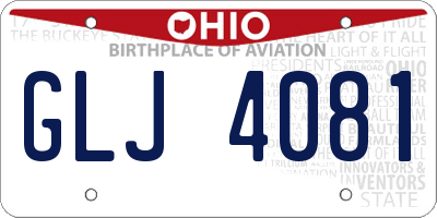 OH license plate GLJ4081