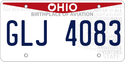 OH license plate GLJ4083