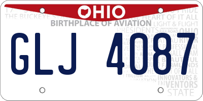 OH license plate GLJ4087