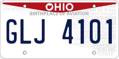 OH license plate GLJ4101