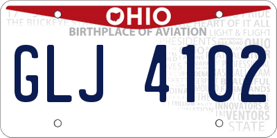 OH license plate GLJ4102