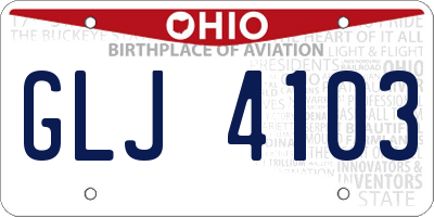 OH license plate GLJ4103