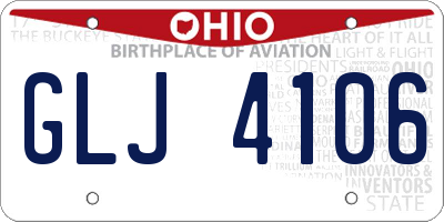 OH license plate GLJ4106