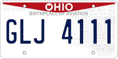 OH license plate GLJ4111