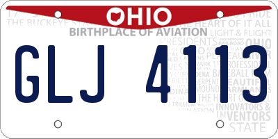 OH license plate GLJ4113